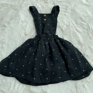 Zara black polka dot pinafore dress (2-3t)